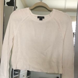 White House Black Market Cropped Knit Sweater White Size S